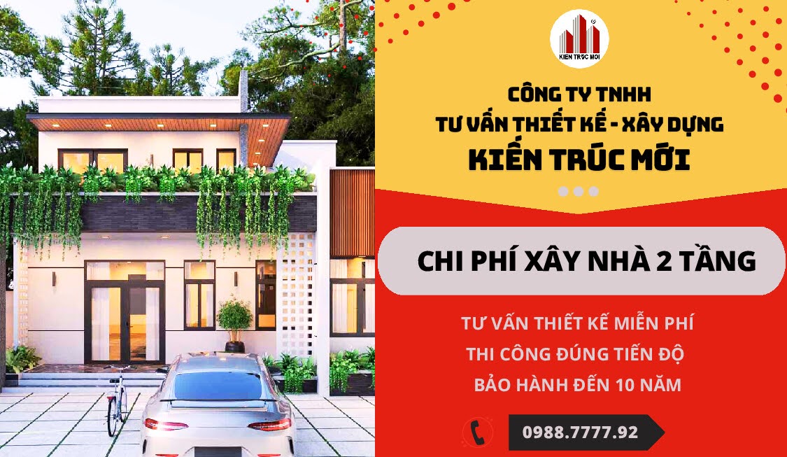Boc Tach Chi Phi Xay Nha 2 Tang 100m2 cung chuyen gia tai KIEN TRUC MOI