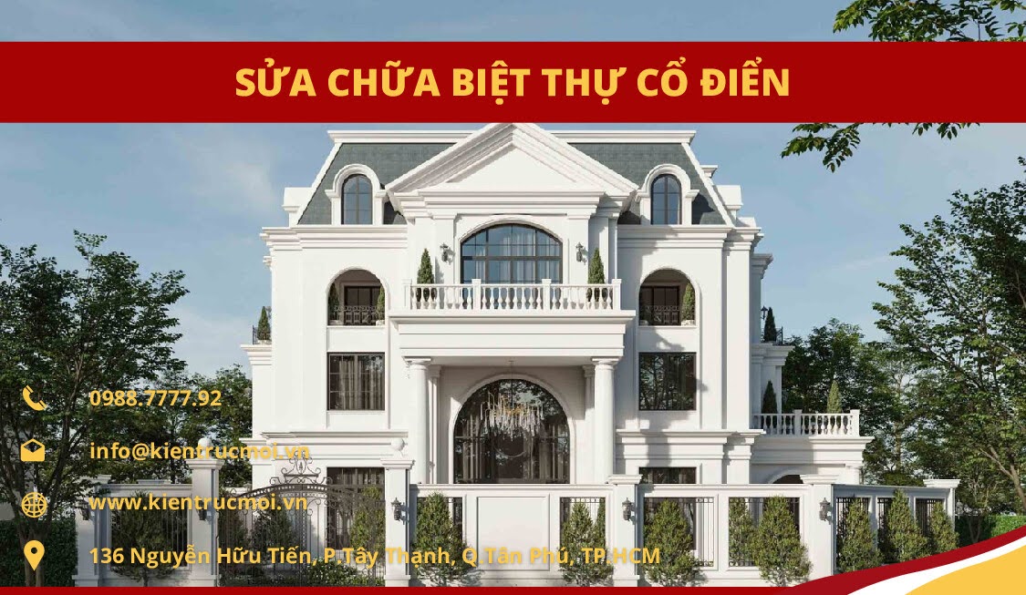 Sua chua biet thu co dien nang tam tham my va ket cau vung chac
